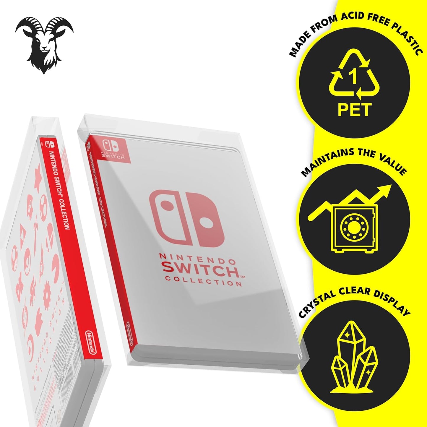 Caja protectora transparente para juegos de Nintendo Switch: estuche de exhibición seguro y a prueba de polvo para coleccionistas de Switch: almacenamiento de juegos premium